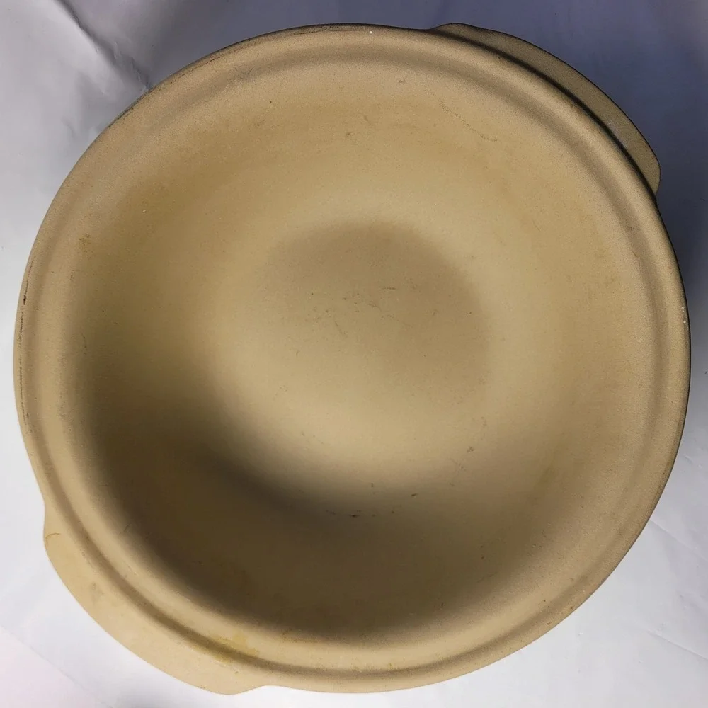 Pampered Chef Deep Dish Baker Stoneware Tan Round 12.5
